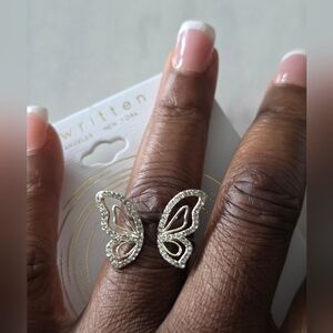 Unwritten Elegant Silver Butterfly Ring Size 9 Women New